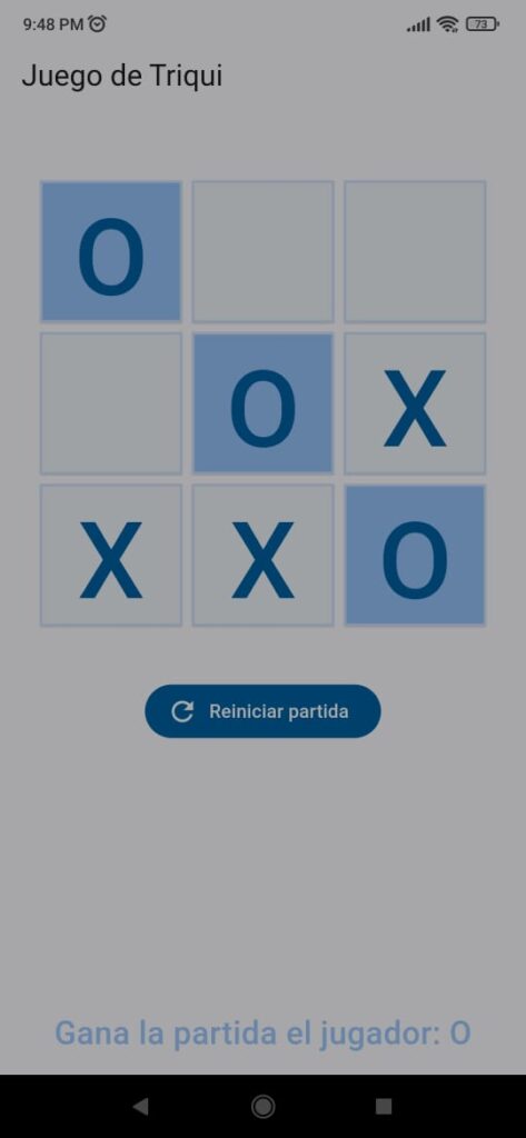 Triqui - pantalla del juego